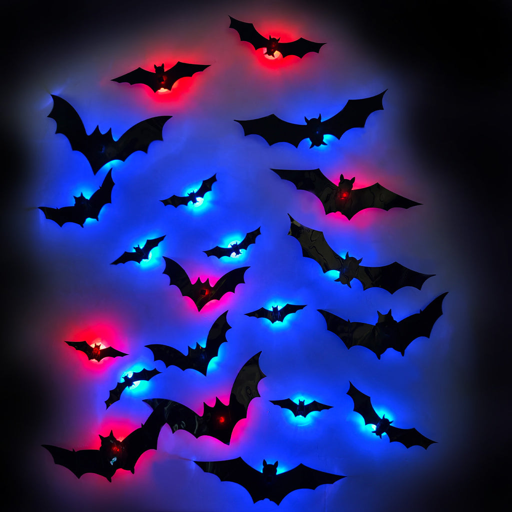 Halloween 3D LED Bat Night Light Wall Decoration