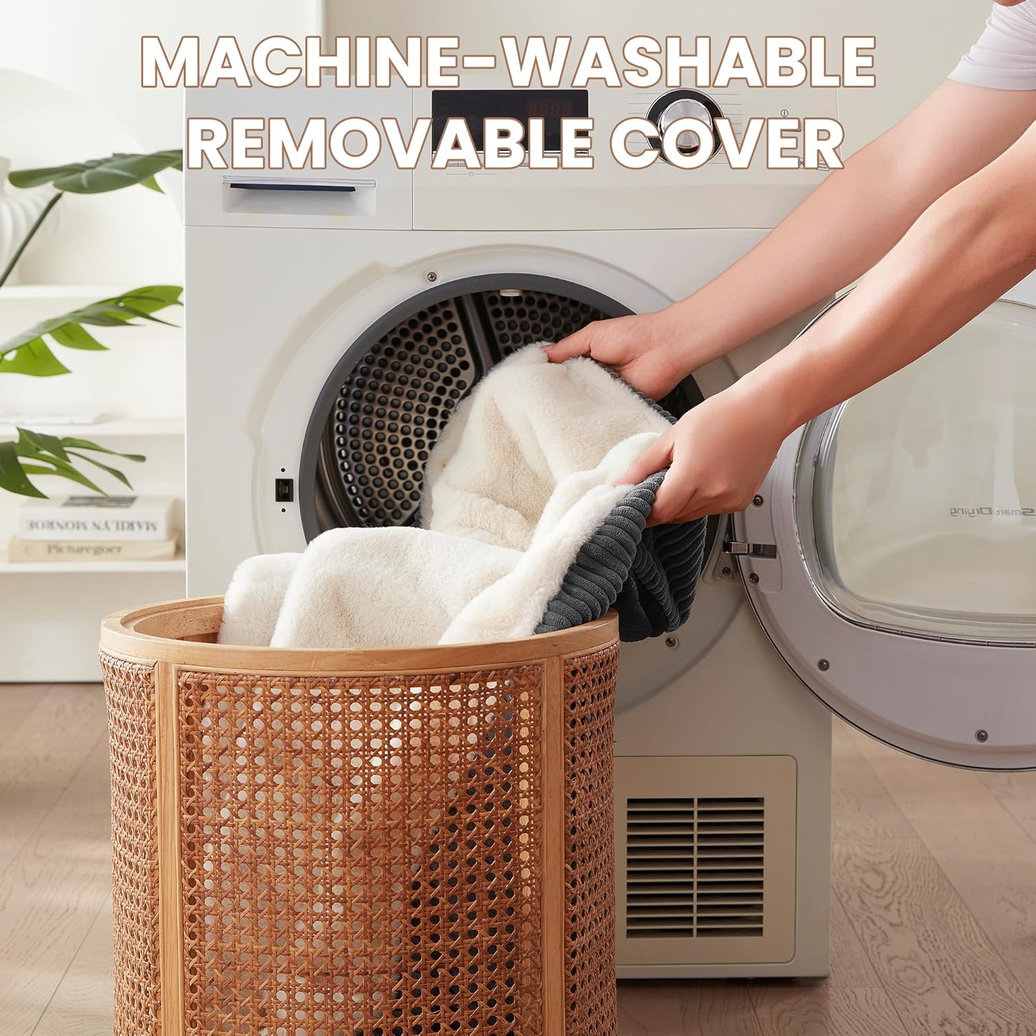 36 Inches Donut Dog Bed for Large Dogs - Calming round Pet Bed with Removable&Washable Cover, Plush Faux Fur & Corduroy, Fits Pets up to 80 Lbs(Dark Grey, Large)