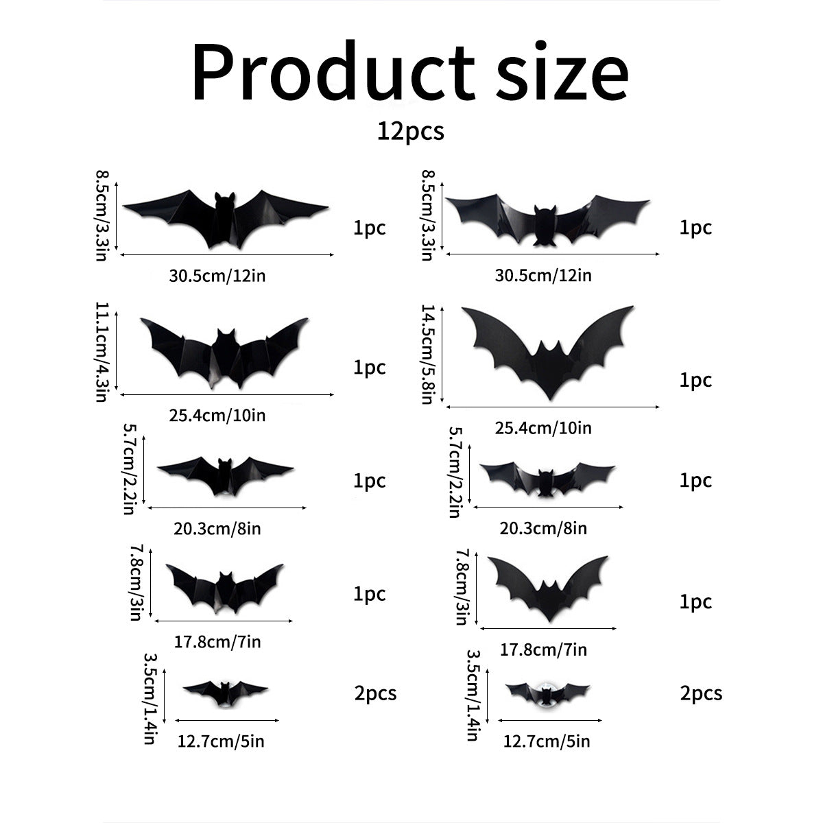 Halloween 3D LED Bat Night Light Wall Decoration