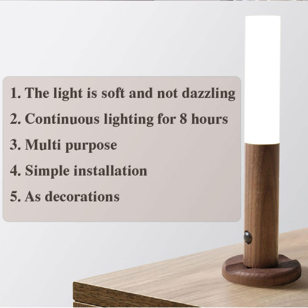 Magnetic Wood Motion Sensor Wall Light