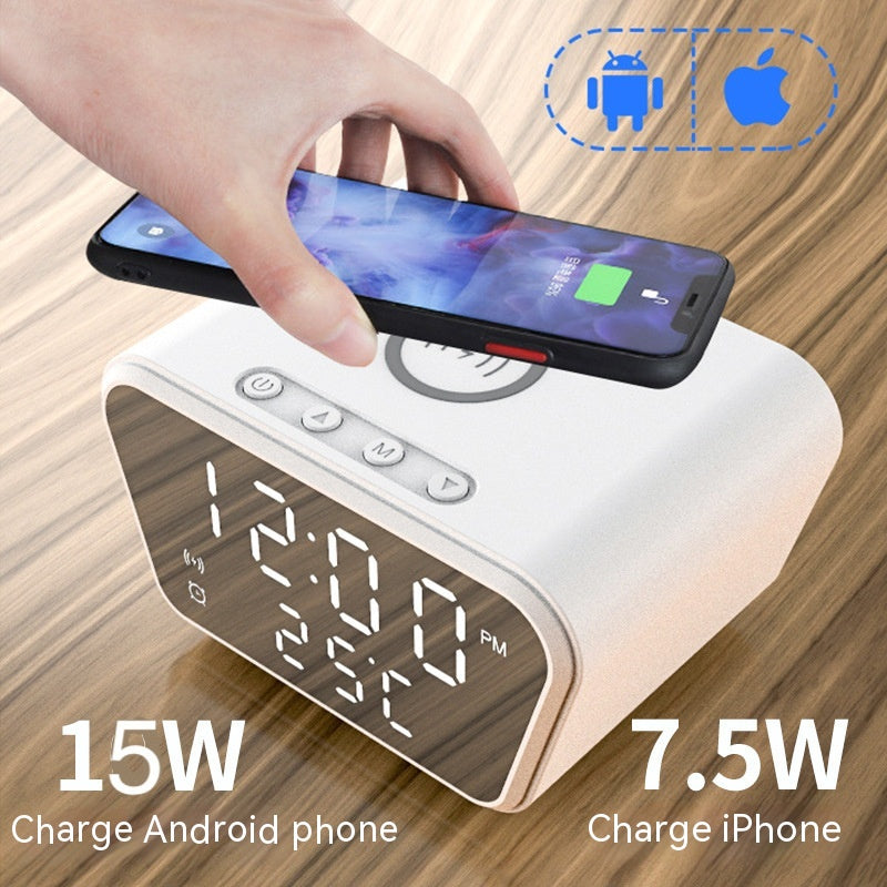 2-in-1 Wireless Charging Temperature Clock